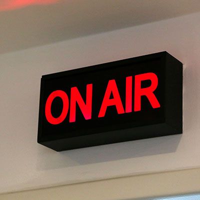 Aviso gravação em estudio